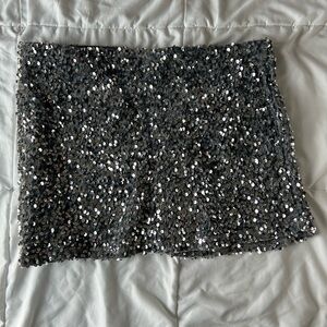 Madden Girl Sparkling Black Sequin Mini Skirt